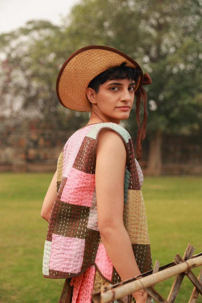 MILA KANTHA PATCHWORK JACKET upcycled cotton by Doodlage in multi color for women Worldwide