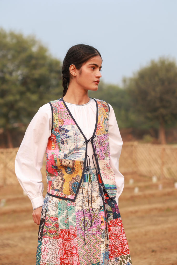MILA PATCHWORK JACKET upcycled cotton by Doodlage in multi color for women Worldwide