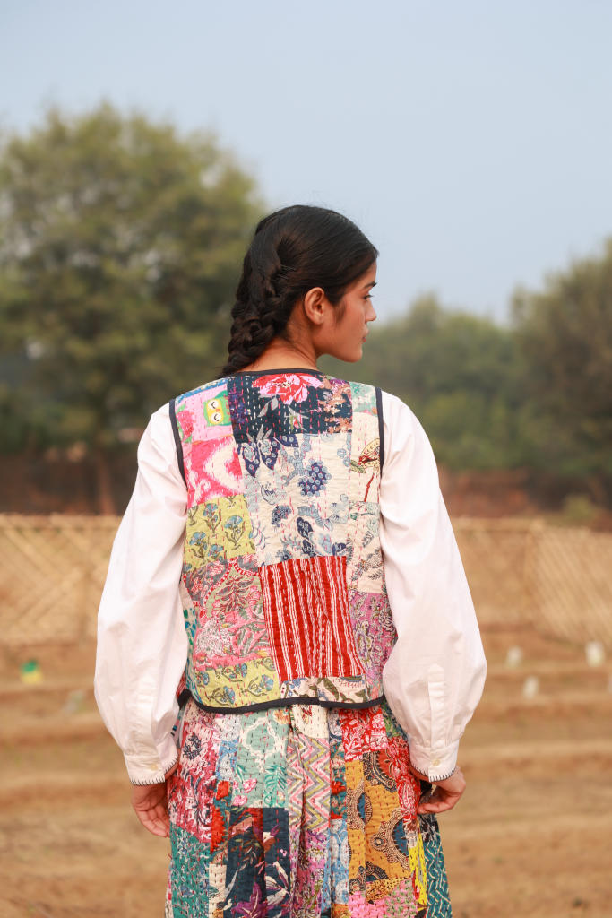 MILA PATCHWORK JACKET upcycled cotton by Doodlage in multi color for women Worldwide