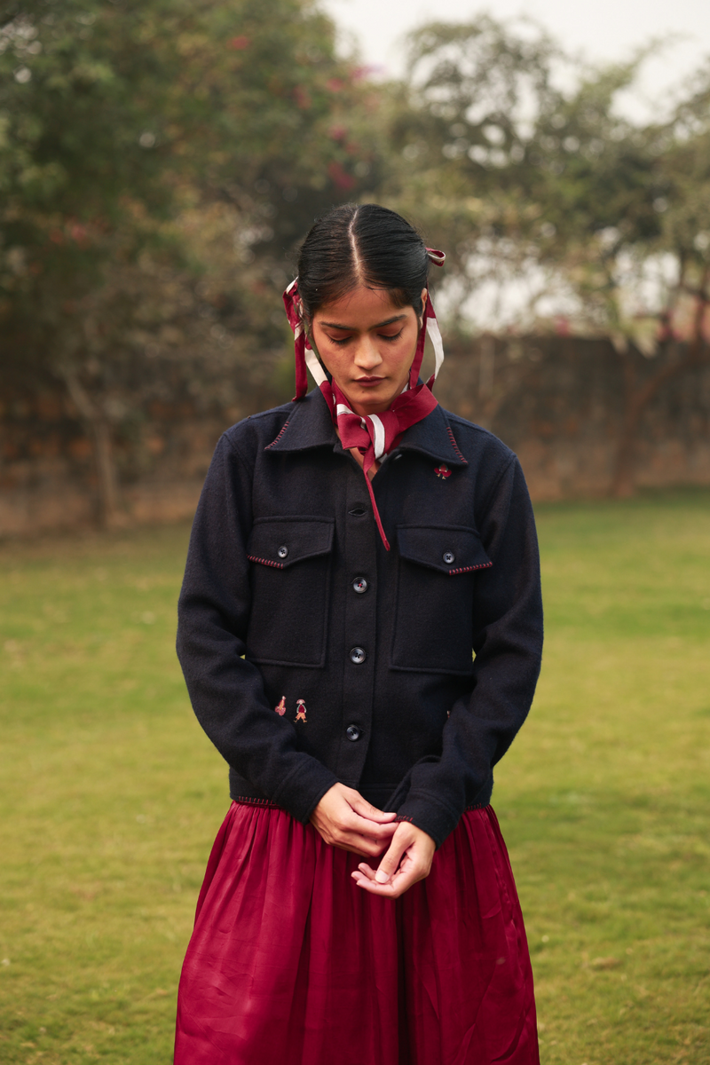 REMI BLUE JACKET by Doodlage in blue color for Worldwide