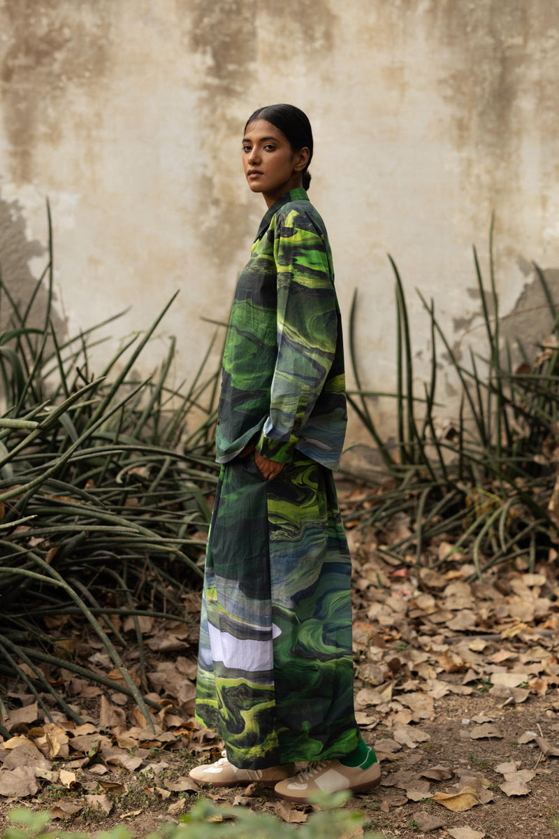 Earo Green Shirt by Doodlage in green color for women Worldwide