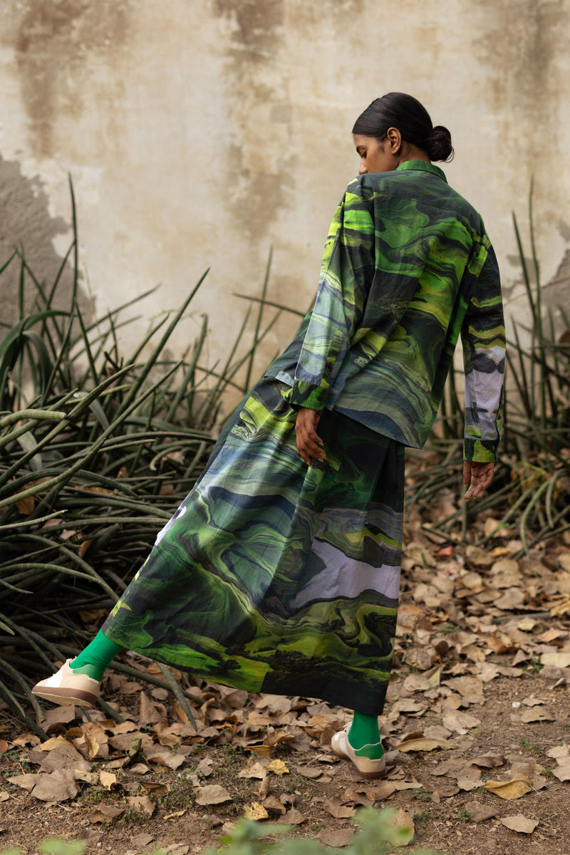 Earo Green Shirt by Doodlage in green color for women Worldwide