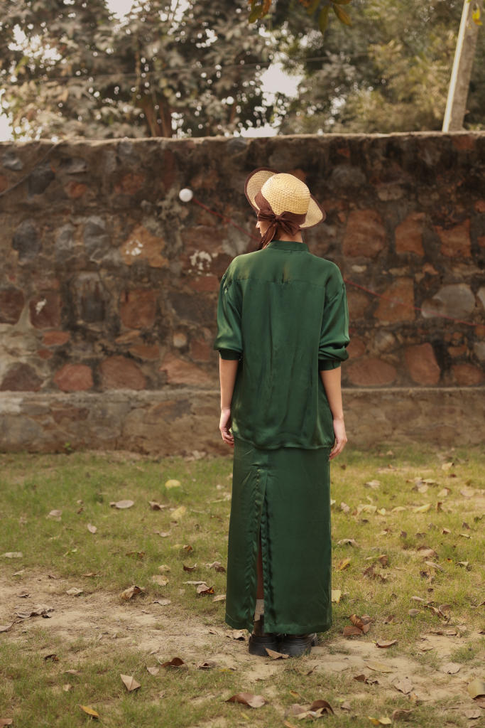 EARO EMERALD SHIRT bemberg by Doodlage in green color for women Worldwide