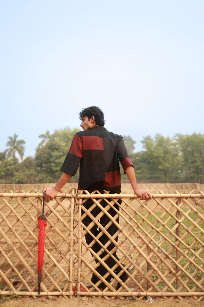 LEFT OVER BLACK SHIRT cotton by Doodlage in black color for men Worldwide