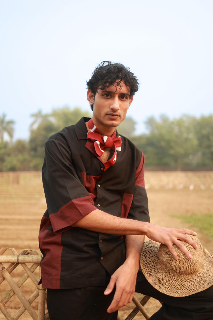 LEFT OVER BLACK SHIRT cotton by Doodlage in black color for men Worldwide