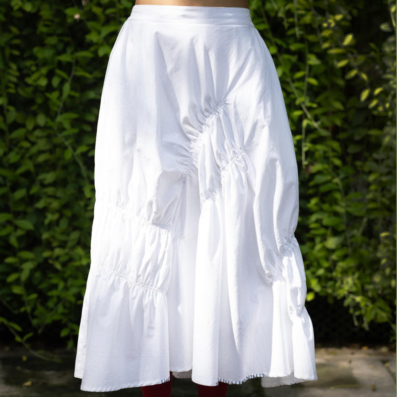 Lizzy White Skirt by Doodlage in white color for women Worldwide