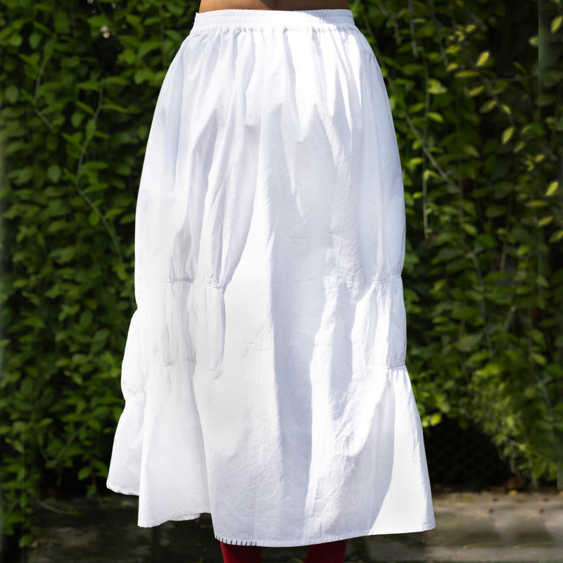 Lizzy White Skirt by Doodlage in white color for women Worldwide