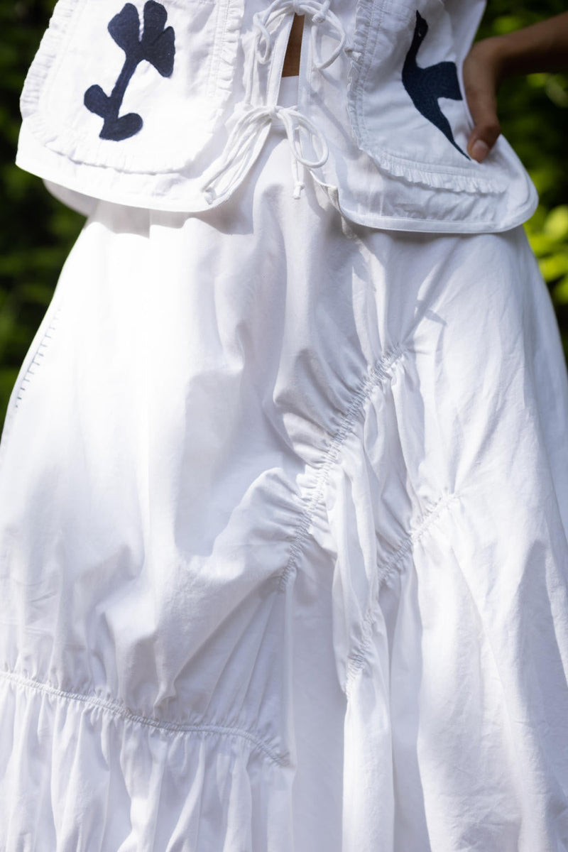 Lizzy White Skirt by Doodlage in white color for women Worldwide