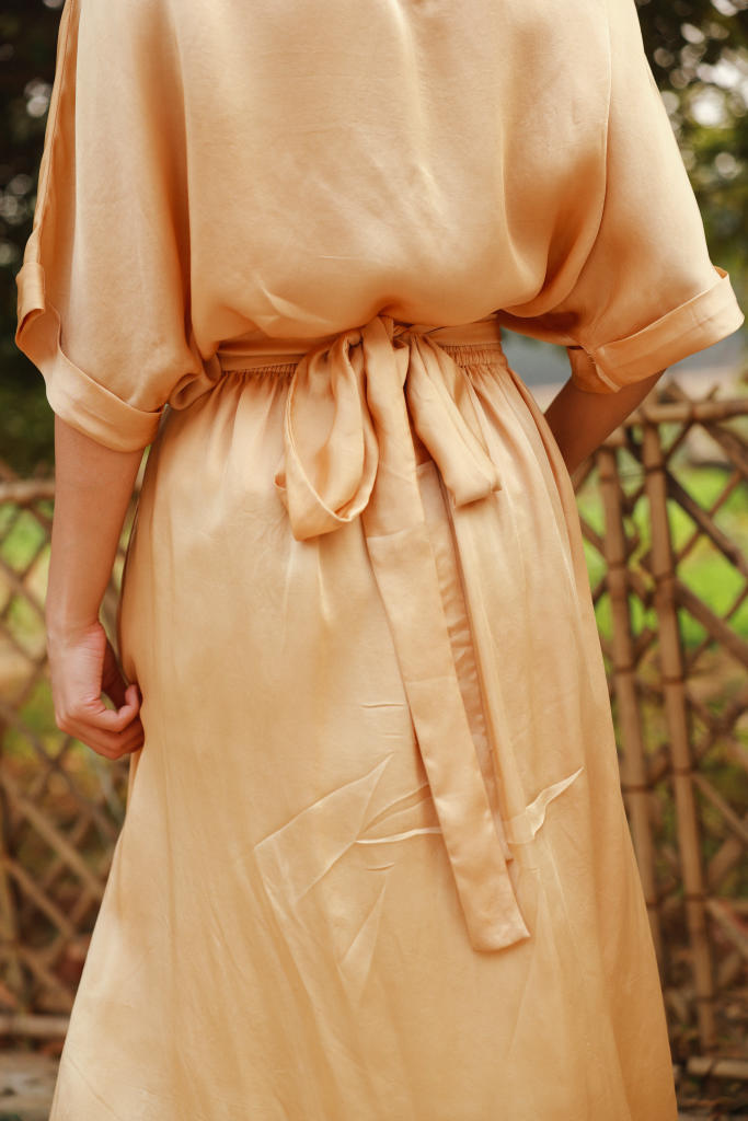 MIA BEIGE SKIRT bemberg by Doodlage in beige color for women Worldwide