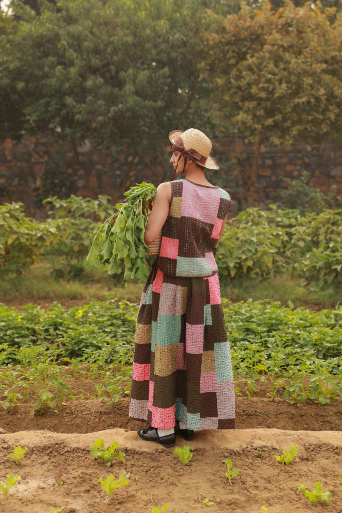IRENE KANTHA PATCHWORK SKIRT upcycled cotton by Doodlage in multi color for women Worldwide