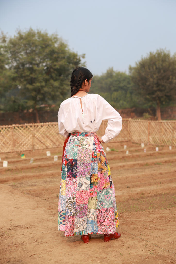 IRENE PATCHWORK SKIRT upcycled cotton by Doodlage in multi color for women Worldwide