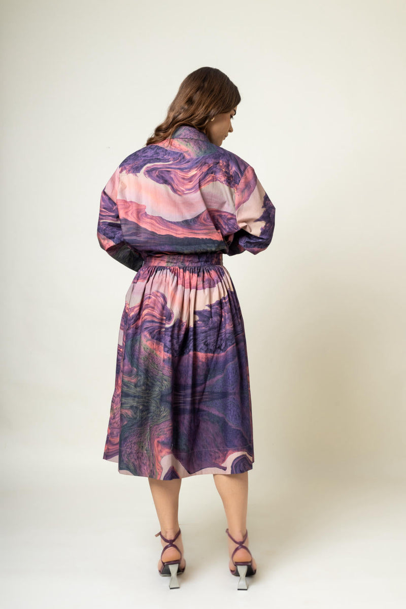 Jean Printed skirt by Doodlage in purple color for women Worldwide