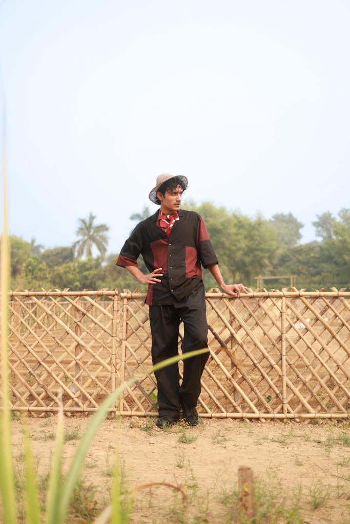 LEFT OVER BLACK PATCHWORK SET cotton by Doodlage in black color for men Worldwide