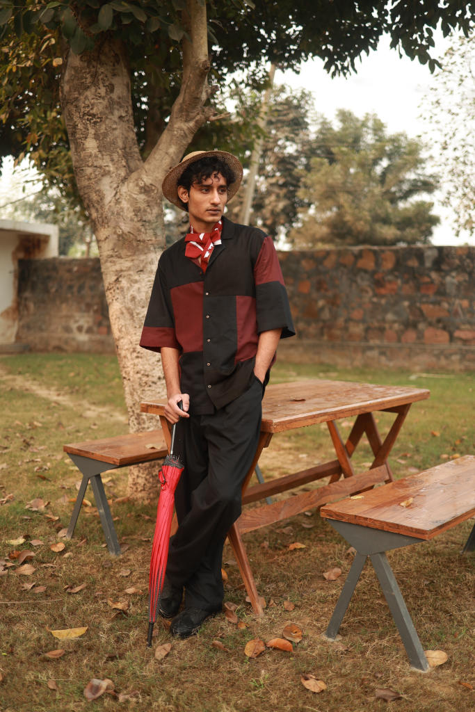 LEFT OVER BLACK PATCHWORK SET cotton by Doodlage in black color for men Worldwide