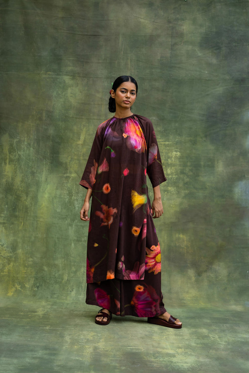 Hayde Printed Tunic by Doodlage in brown color for women Worldwide