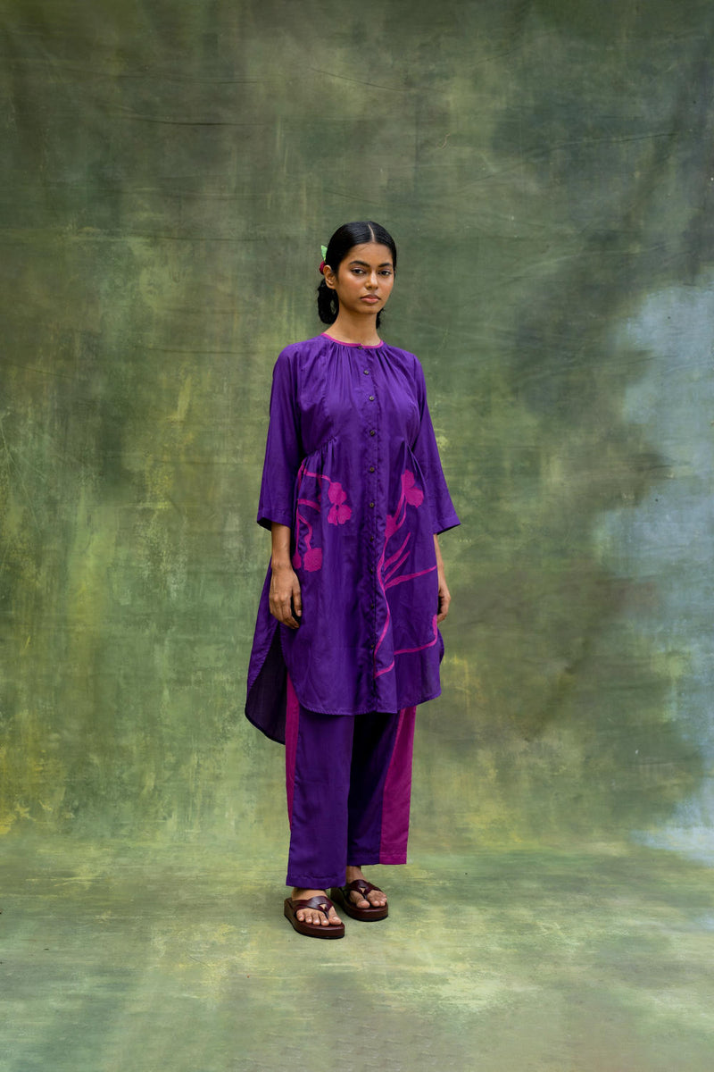 Naomi Embroidered Tunic by Doodlage in purple color for women Worldwide