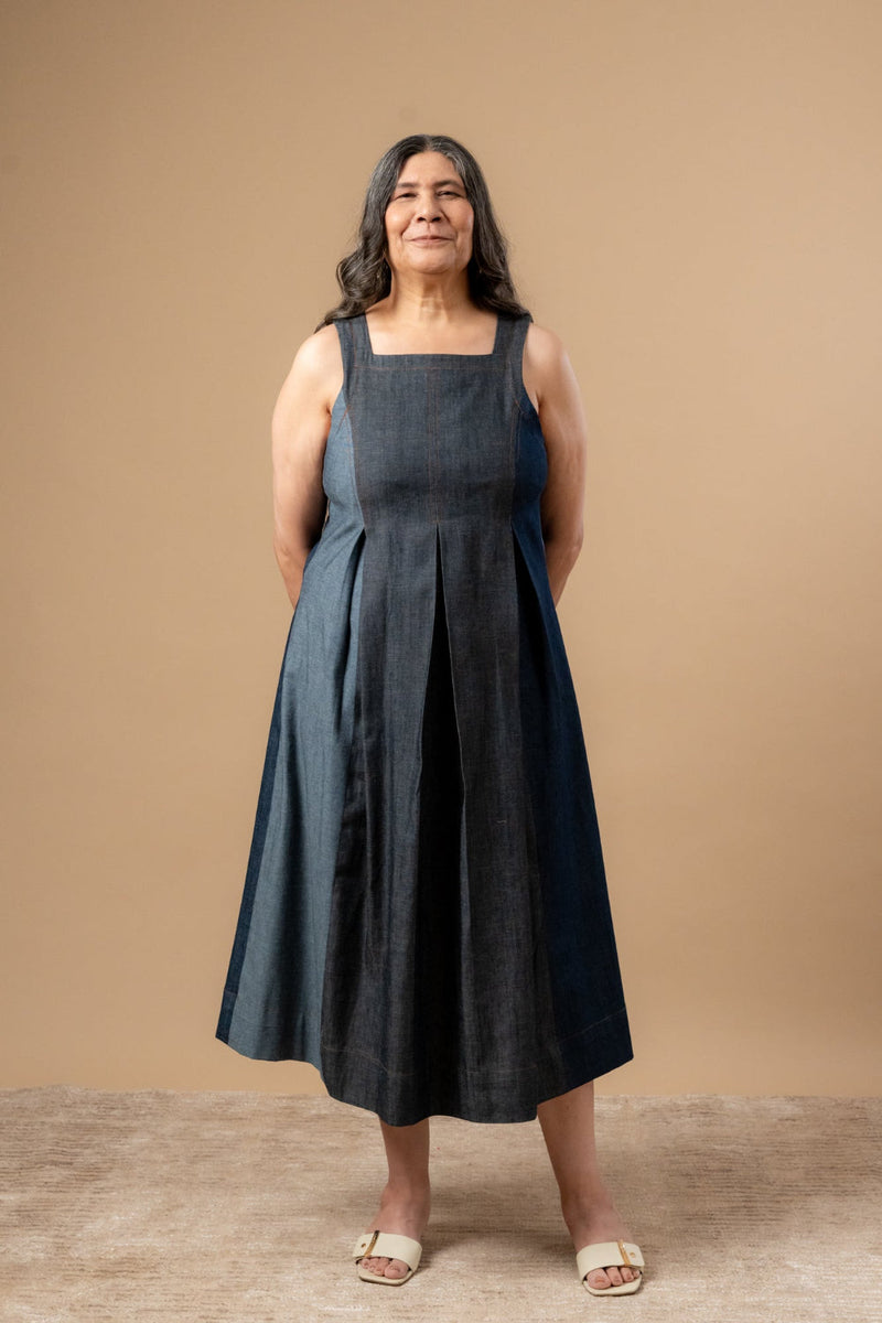Natalie Denim Dress by Doodlage in blue color for women Worldwide
