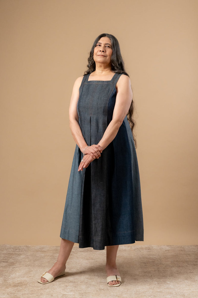 Natalie Denim Dress by Doodlage in blue color for women Worldwide