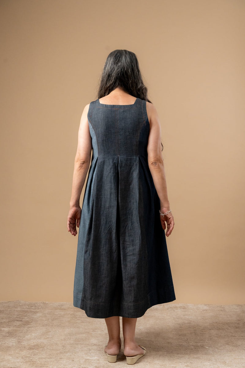 Natalie Denim Dress by Doodlage in blue color for women Worldwide