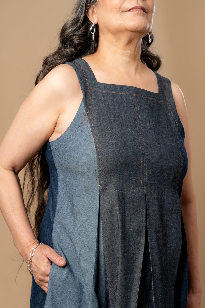 Natalie Denim Dress by Doodlage in blue color for women Worldwide