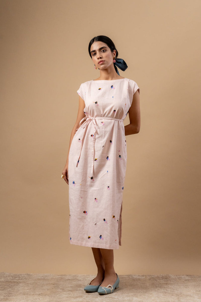 Erna Printed Dress by Doodlage in pink color for women Worldwide