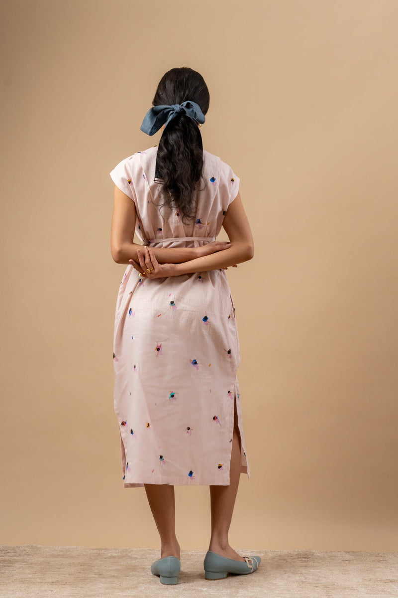 Erna Printed Dress by Doodlage in pink color for women Worldwide