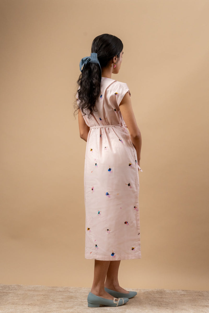 Erna Printed Dress by Doodlage in pink color for women Worldwide