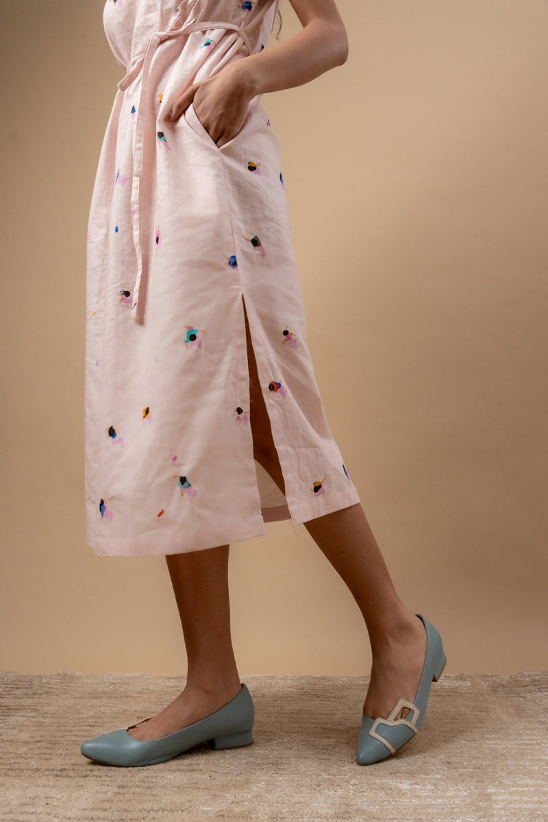 Erna Printed Dress by Doodlage in pink color for women Worldwide