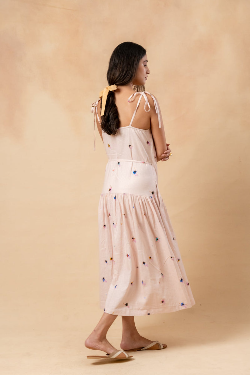 Crayon Wrap Dress by Doodlage in pink color for women Worldwide
