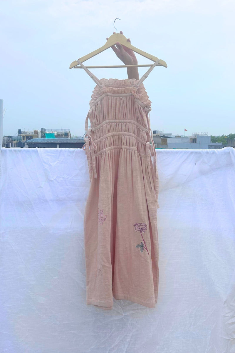 Kiteberry Dress organic cotton gauge by Doodlage in beige color for women Worldwide