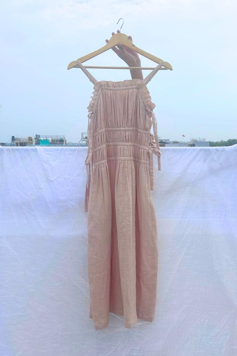 Kiteberry Dress organic cotton gauge by Doodlage in beige color for women Worldwide