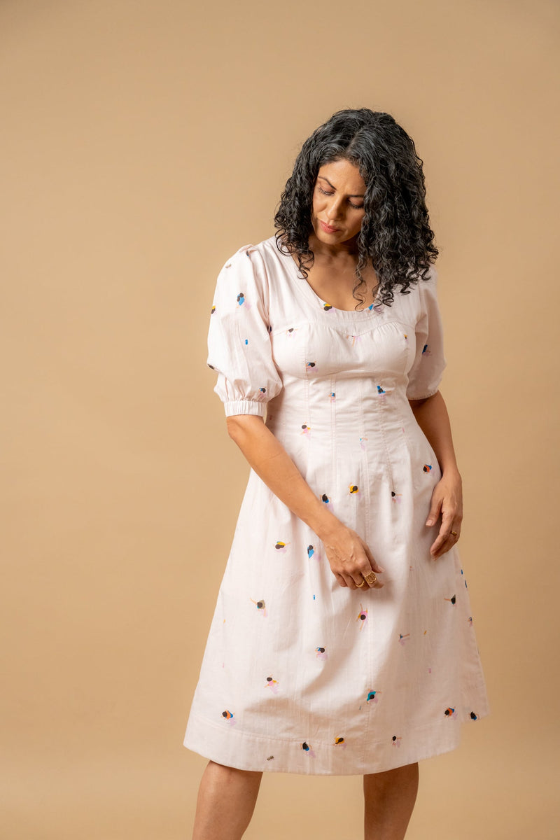 ISABELLE PRINTED DRESS by Doodlage in pink color for women Worldwide