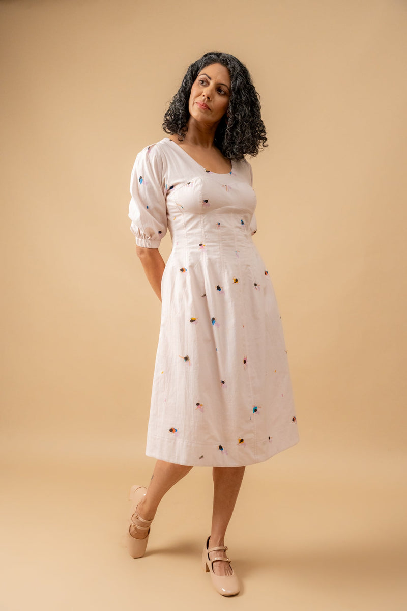 ISABELLE PRINTED DRESS by Doodlage in pink color for women Worldwide