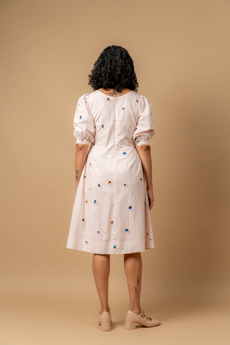 ISABELLE PRINTED DRESS by Doodlage in pink color for women Worldwide