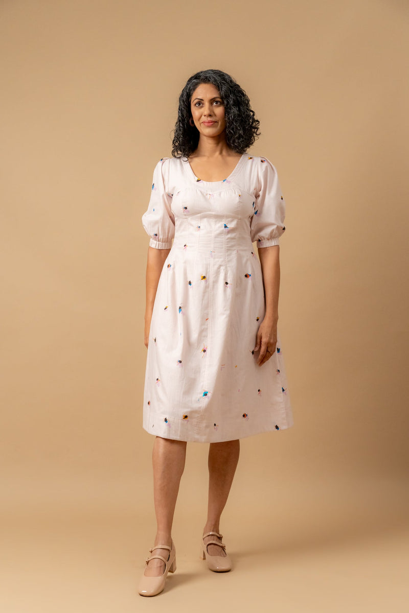 ISABELLE PRINTED DRESS by Doodlage in pink color for women Worldwide