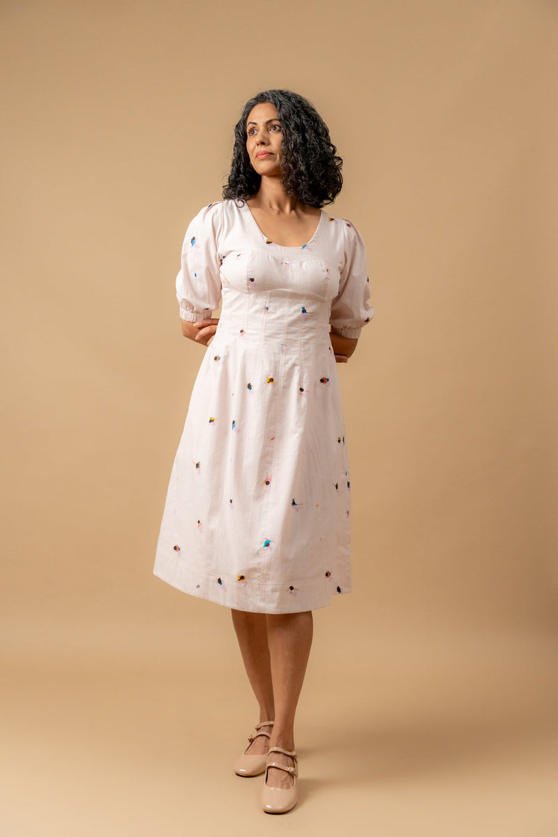 ISABELLE PRINTED DRESS by Doodlage in pink color for women Worldwide