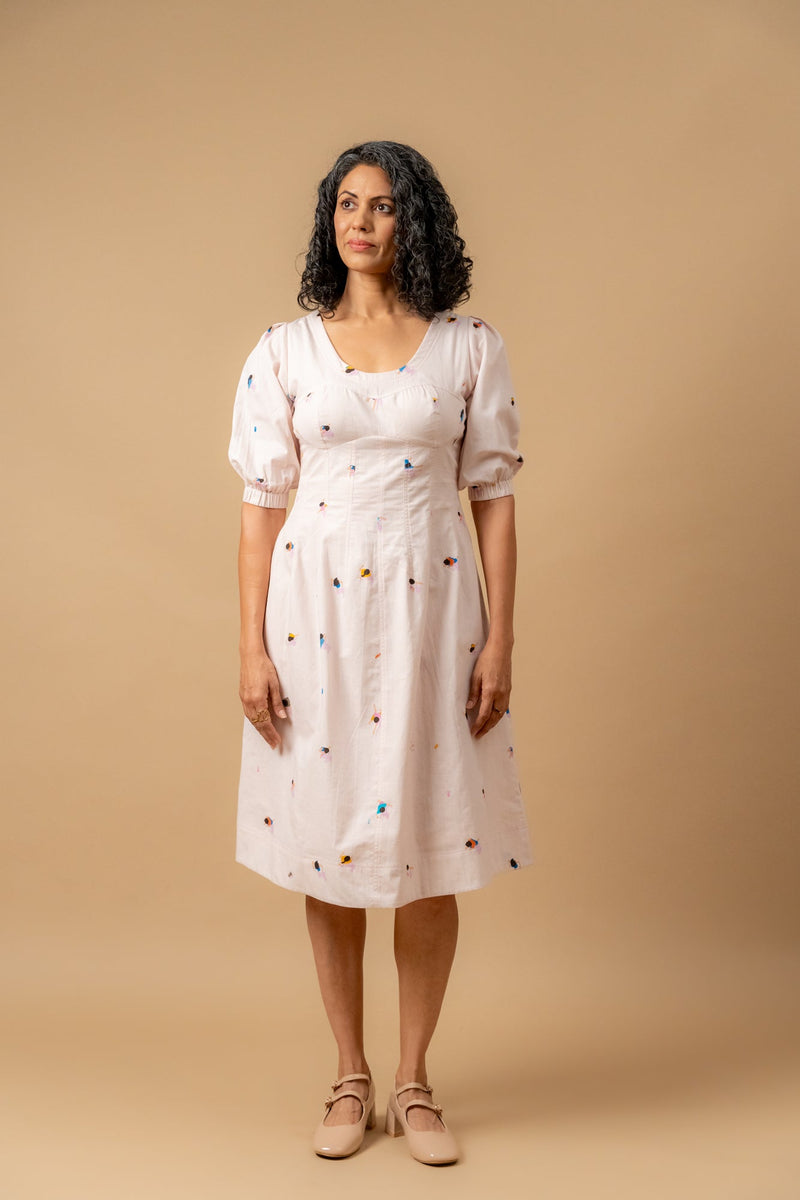 ISABELLE PRINTED DRESS by Doodlage in pink color for women Worldwide