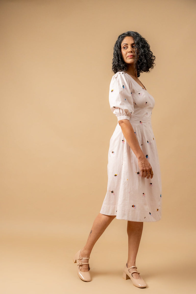 ISABELLE PRINTED DRESS by Doodlage in pink color for women Worldwide