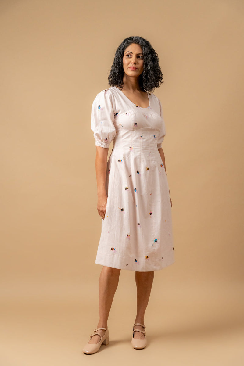 ISABELLE PRINTED DRESS by Doodlage in pink color for women Worldwide