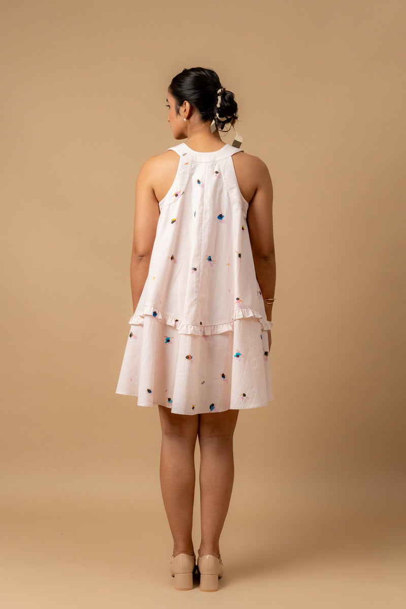 Daisy Daze Printed Dress by Doodlage in pink color for women Worldwide