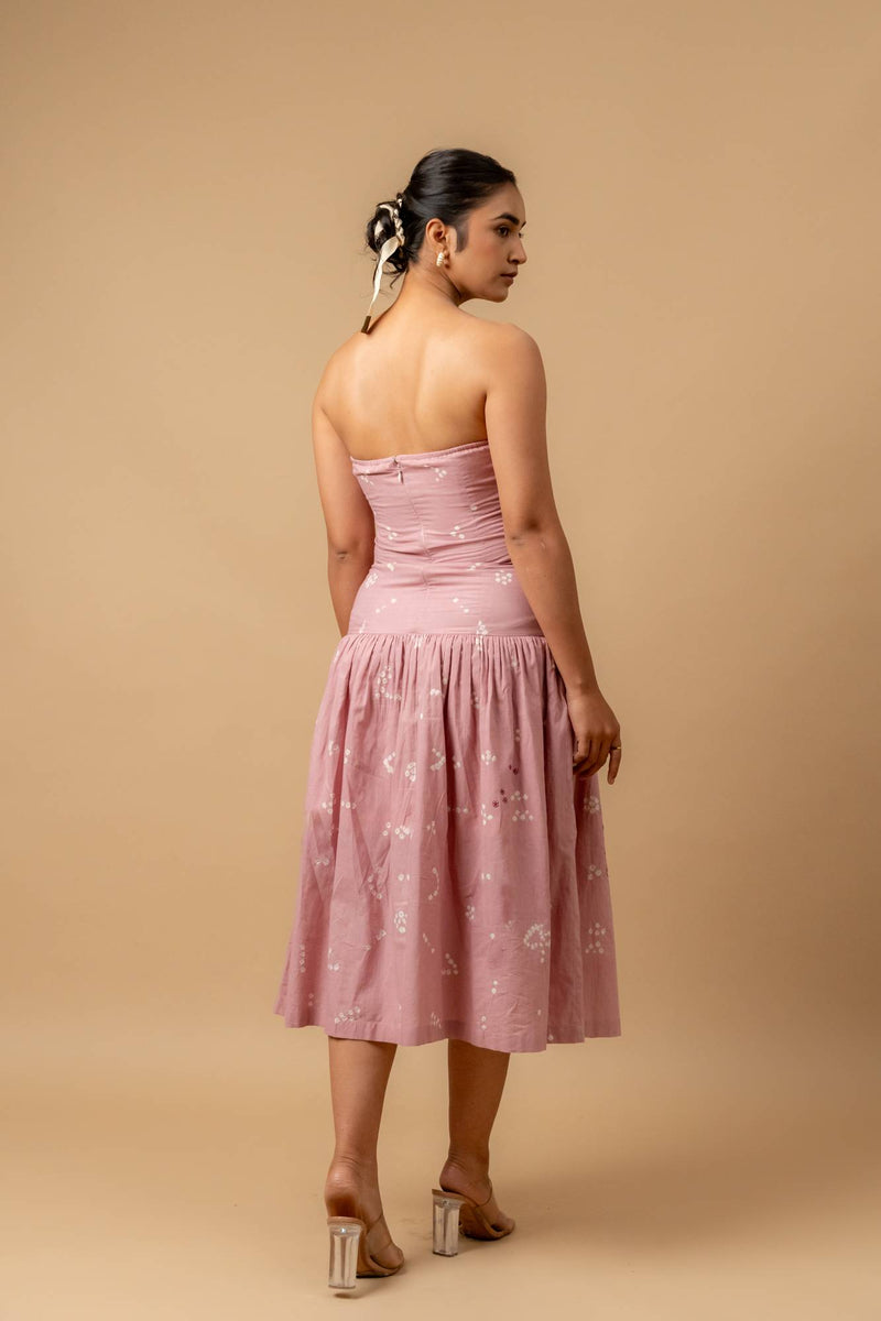 Bellblush bandhani dress by Doodlage in pink color for women Worldwide