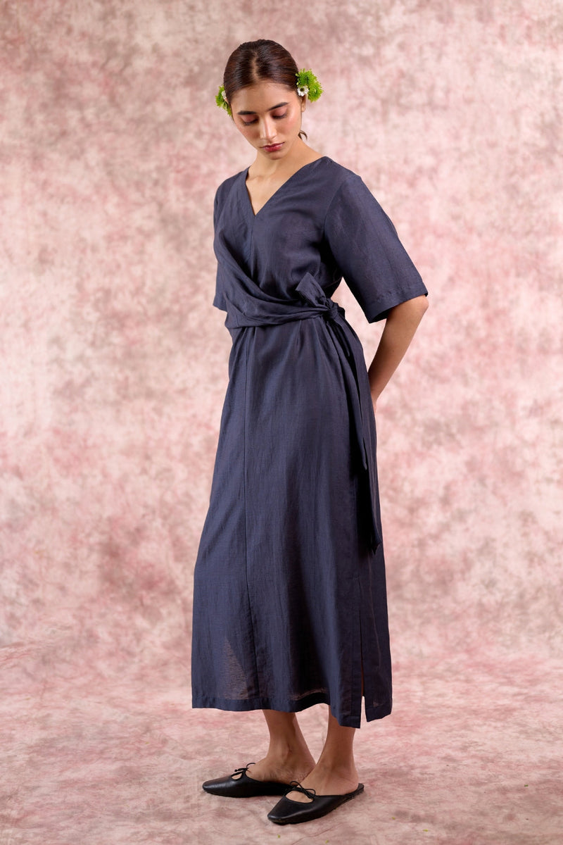 Eden Navy dress georgette by Doodlage in navy color for women Worldwide