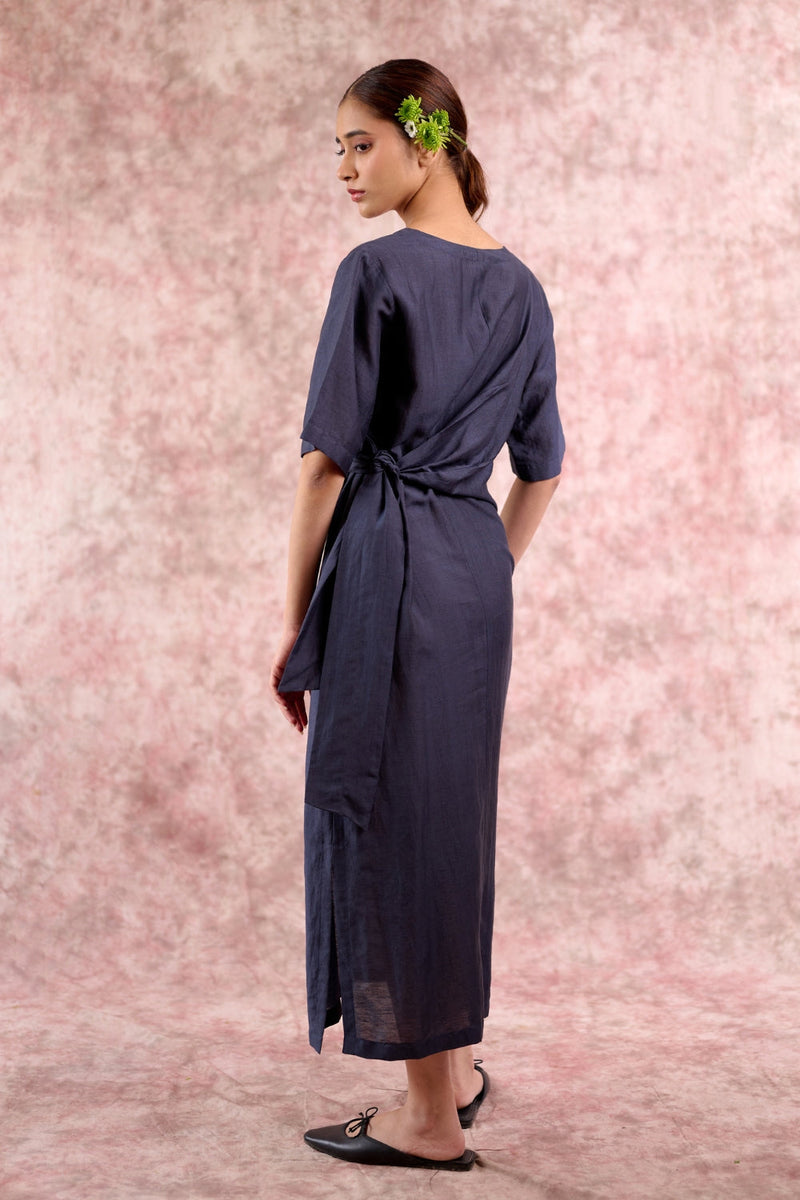Eden Navy dress georgette by Doodlage in navy color for women Worldwide