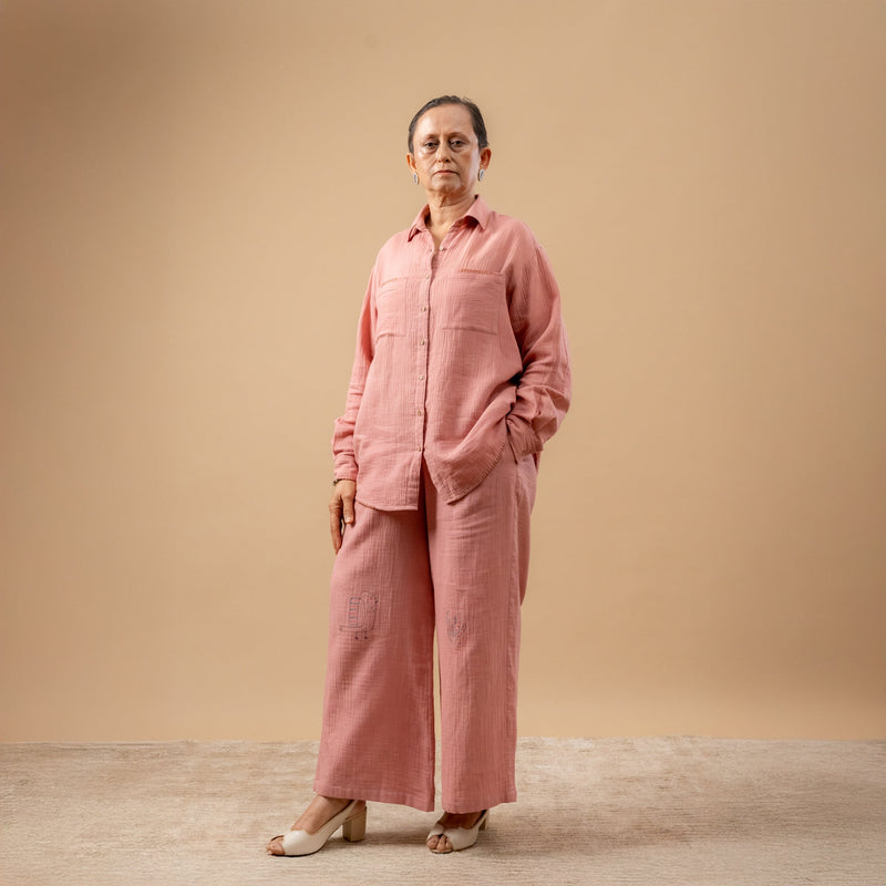 Firefly Flicker Pants organic cotton gauge by Doodlage in beige color for women Worldwide