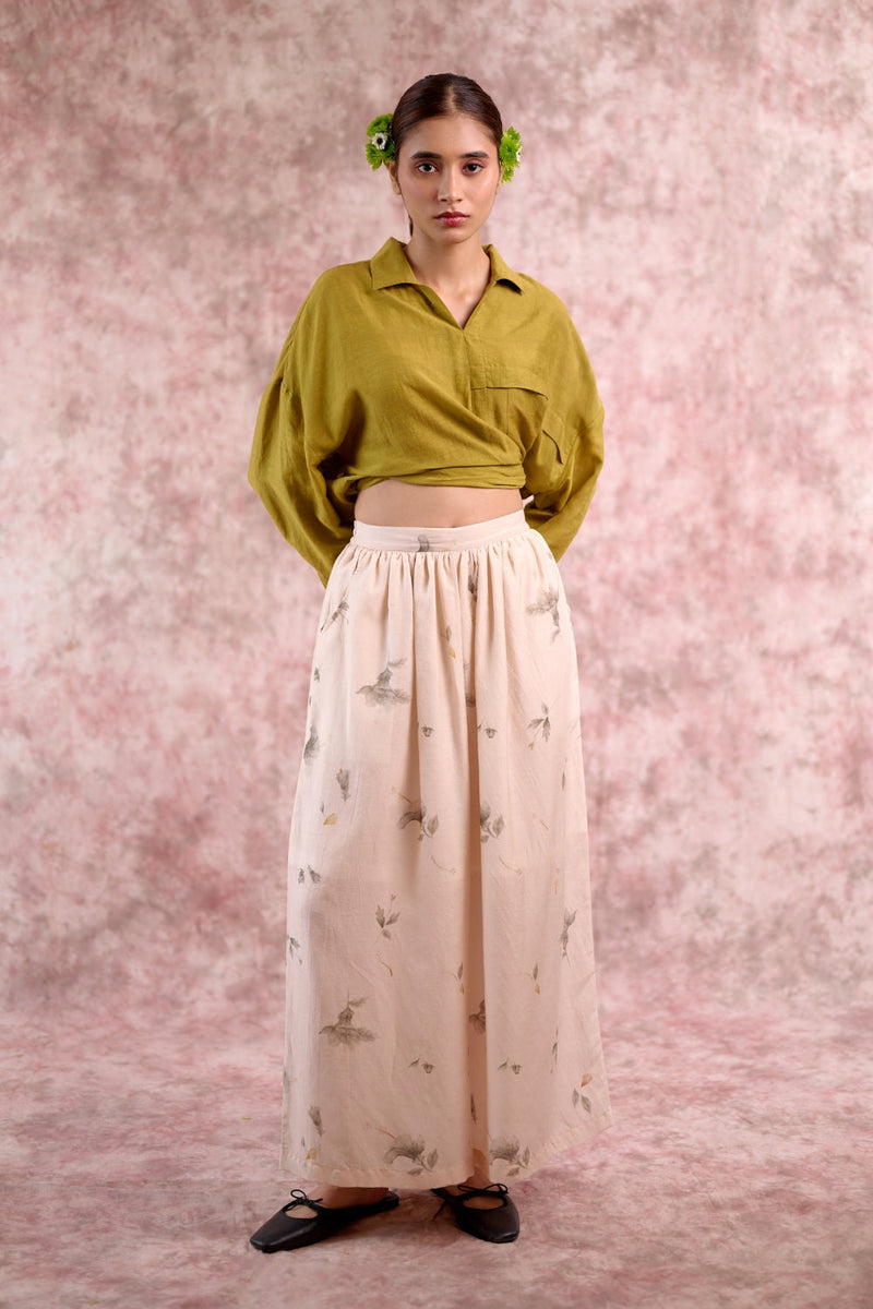 REHNO BEIGE PANTS georgette by Doodlage in beige color for women Worldwide