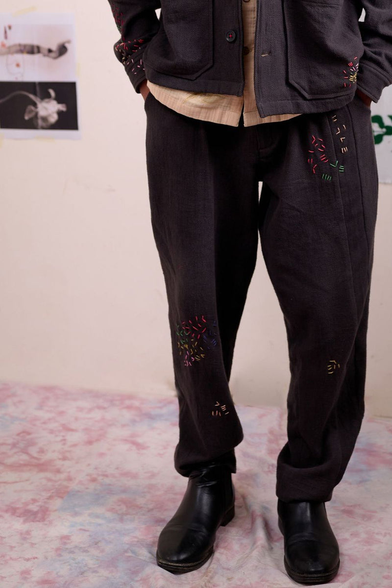 OREN GREY PANTS cotton by Doodlage for women Worldwide