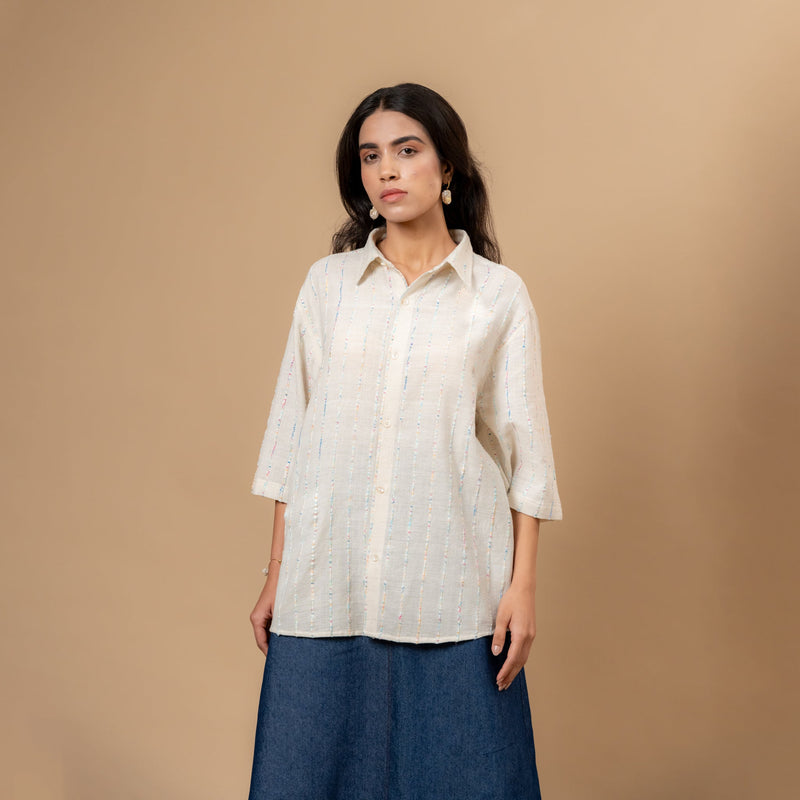 Vivianne Unisex Shirt by Doodlage in beige color for women Worldwide