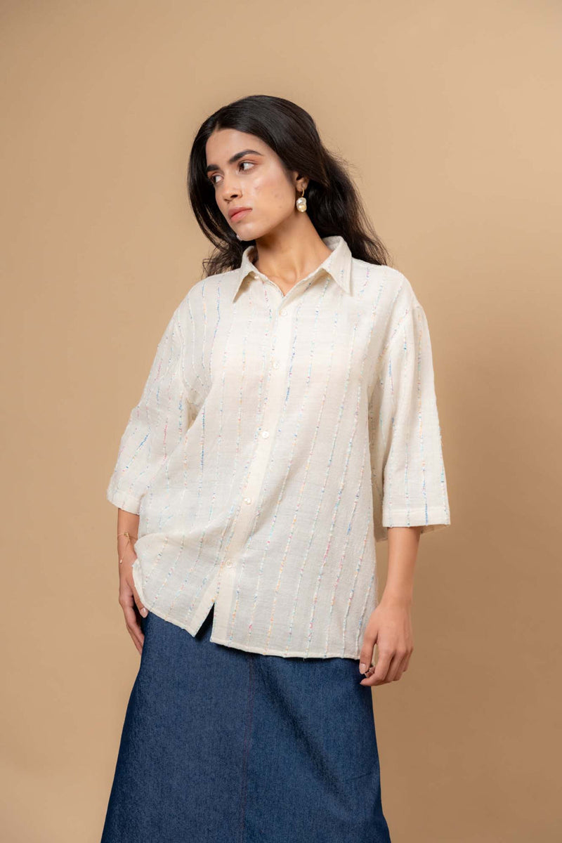 Vivianne Unisex Shirt by Doodlage in beige color for women Worldwide