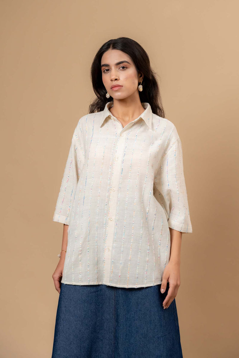 Vivianne Unisex Shirt by Doodlage in beige color for women Worldwide