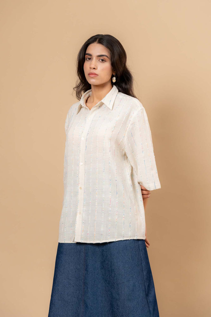 Vivianne Unisex Shirt by Doodlage in beige color for women Worldwide